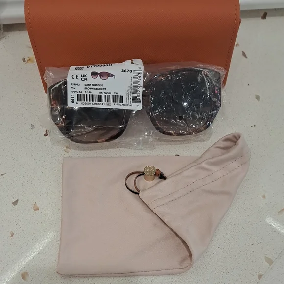 NWT Tory Burch Brown Sunglasses with Orange Case - Picture 10 of 10